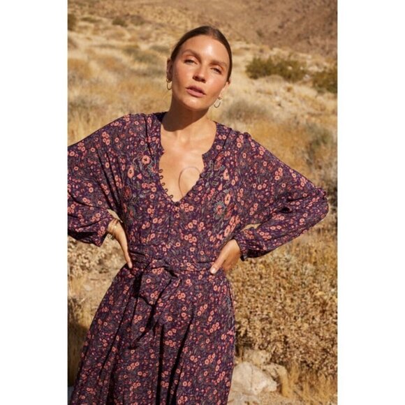 💕NATALIE MARTIN💕 Fiore Maxi Dress Petite Fleur Aubergine Floral Small NWOT - Picture 8 of 16